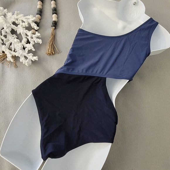 Women One Piece Yellow Cutout One Shoulder Bathing Suit Swimsuit M - Picture 5 of 7